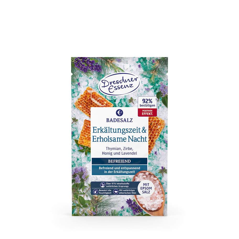 Produktbild Badesalz Erkältungszeit & Erholsame Nacht (Vorderseite)