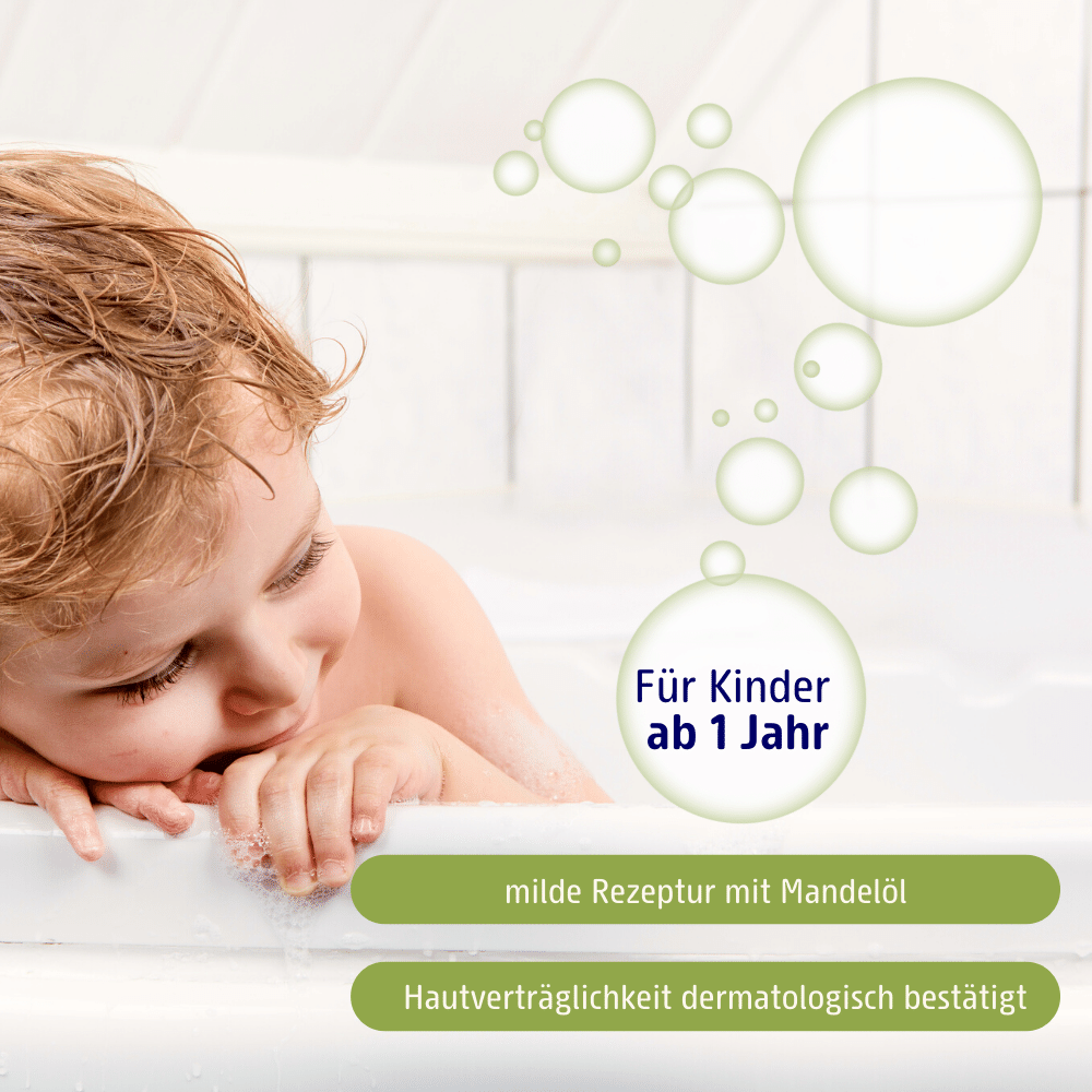 Das Produkt ist fuer Kinder ab 1 Jahr geeignet, hat eine milde Rezeptur mit Mandeloel und die Hautvertraeglichkeit wurde dermatologisch bestaetigt