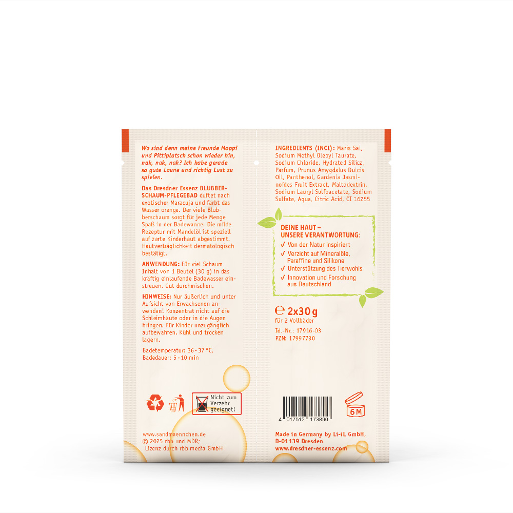 Produktbild Blubberschaum Pflegebad Schnatterinchen (Rueckseite)