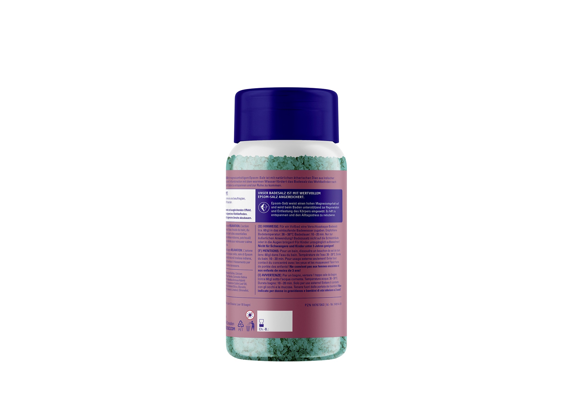 Produktbild Badesalz Absolut Relax 600g (Rueckseite)