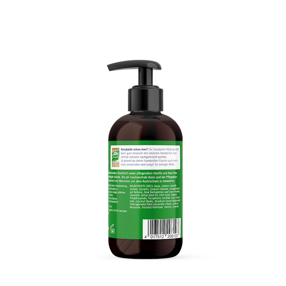 Produktbild Handseife Fresh und Care (Rueckseite)
