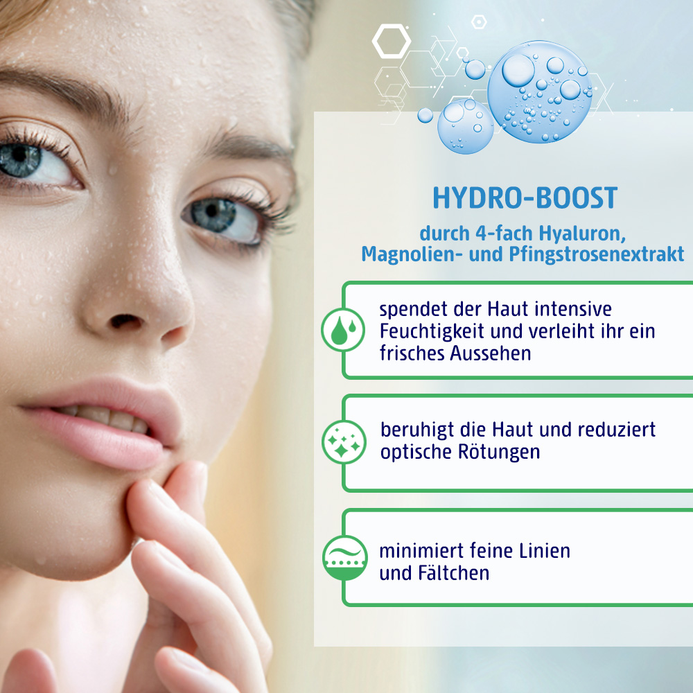 Hyaluron Tuchmaske spendet der Haut intensive Feuchtigkeit und verleiht ihr ein frisches Aussehen, beruhigt die Haut und reduziert optische Roetungen und minimiert feine Linien und Faeltchen