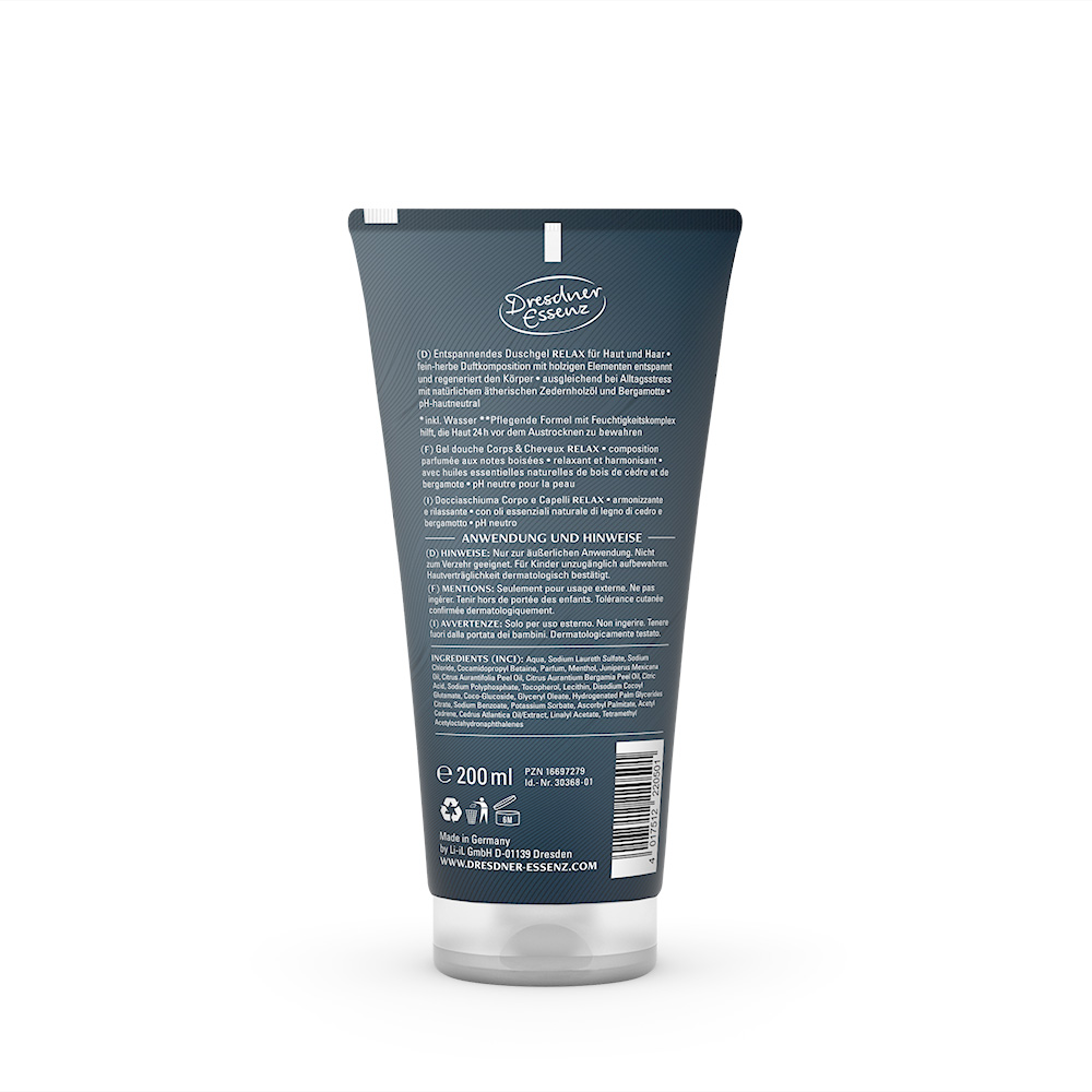 Produktbild RELAX 2in1 Duschgel (Rueckseite)
