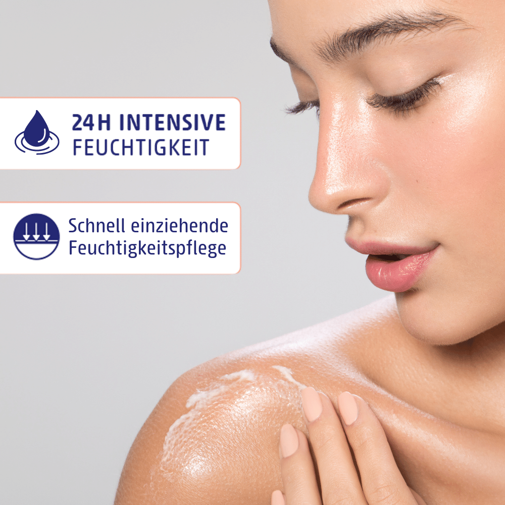 Bodylotion Sooo weich spendet 24 Stunden intensive Feuchtigkeit und ist eine schnell einziehende Feuchtigkeitspflege