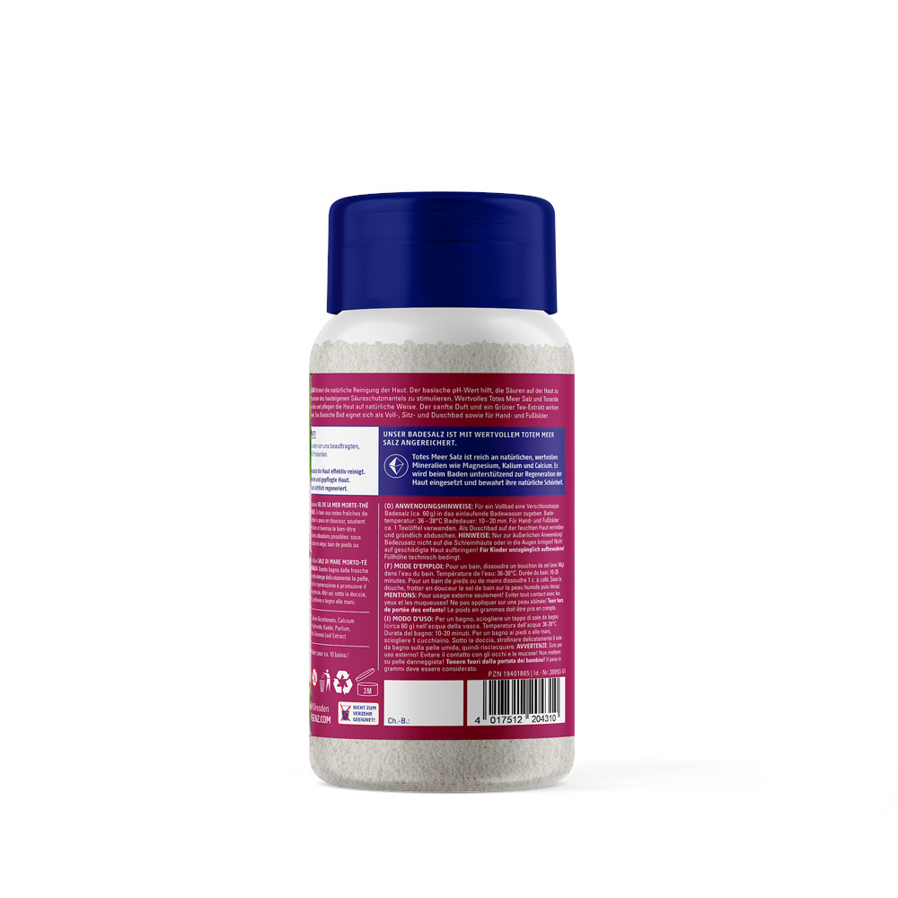 Produktbild Badesalz Basisches Bad 600g (Rückseite)