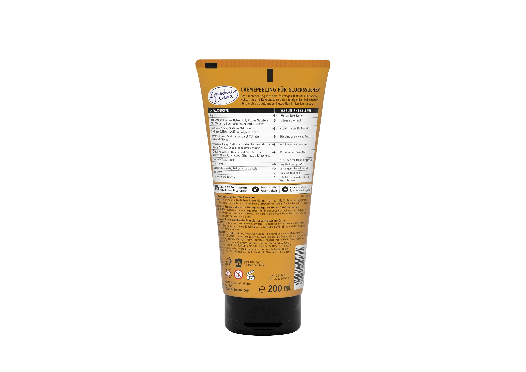 Produktbild Cremepeeling Be Happy & Bright (Rueckseite)