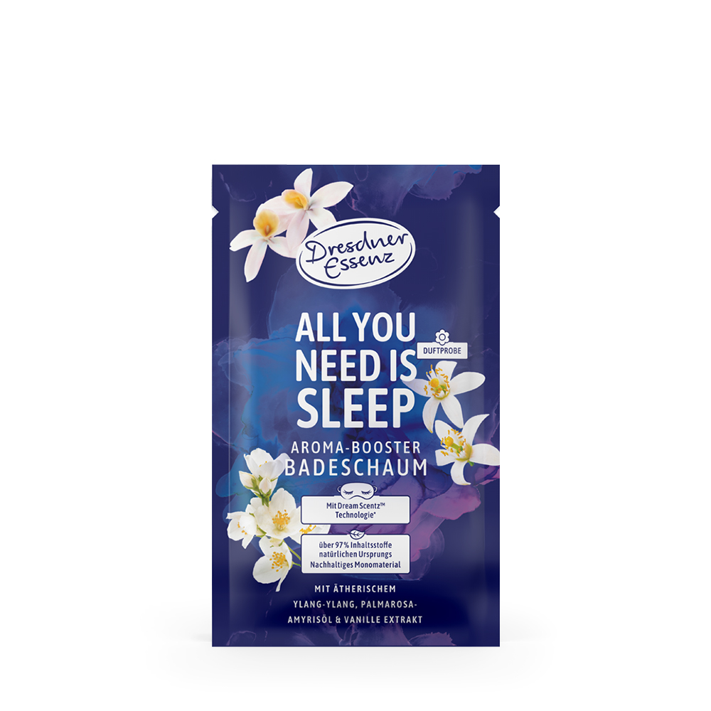 Produktbild Aroma Booster Badeschaum All you need is sleep (Vorderseite)