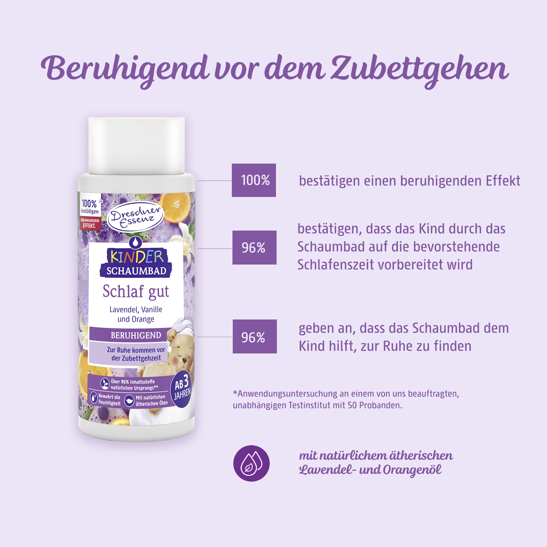 Kinder-Schaumbad Schlaf gut wirkt beruhigend vor dem Zubettgehen