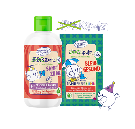 Dreckspatz Produktabbildungen und kleine Dreckspatz-Figur