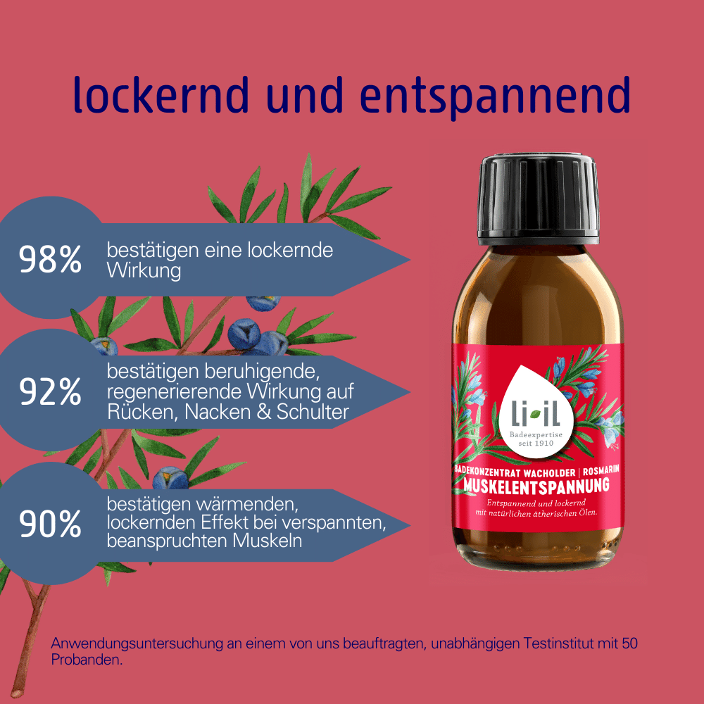 Li-iL Badekonzentrat Wacholder Rosmarin Muskelentspannung wirkt lockernd und entspannend