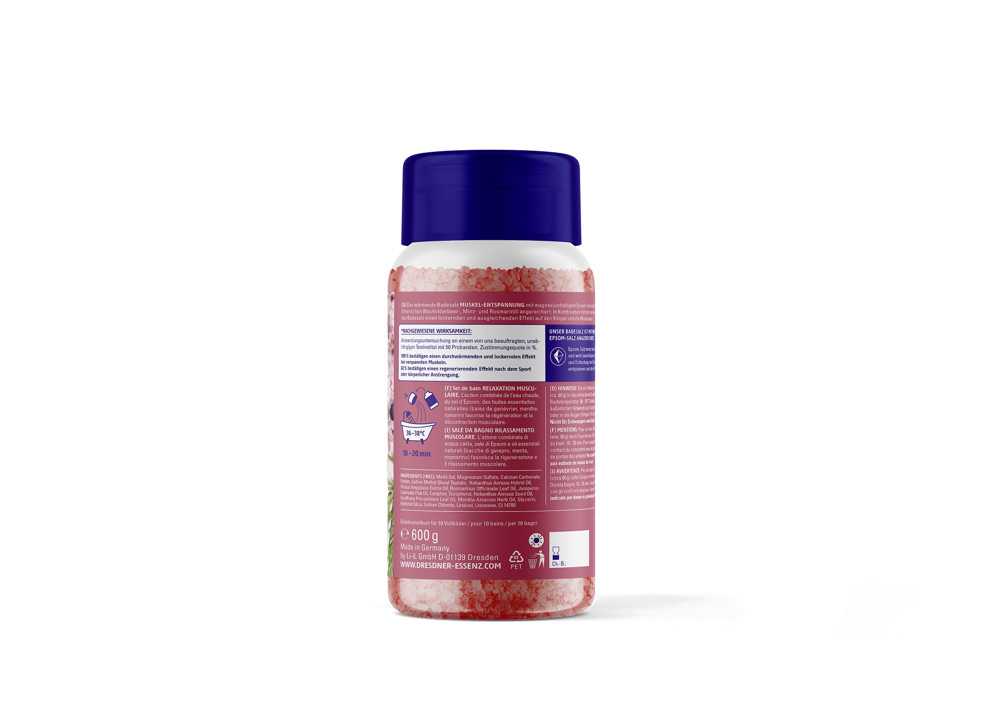 Produktbild Badesalz Muskel-Entspannung 600g (Rueckseite)