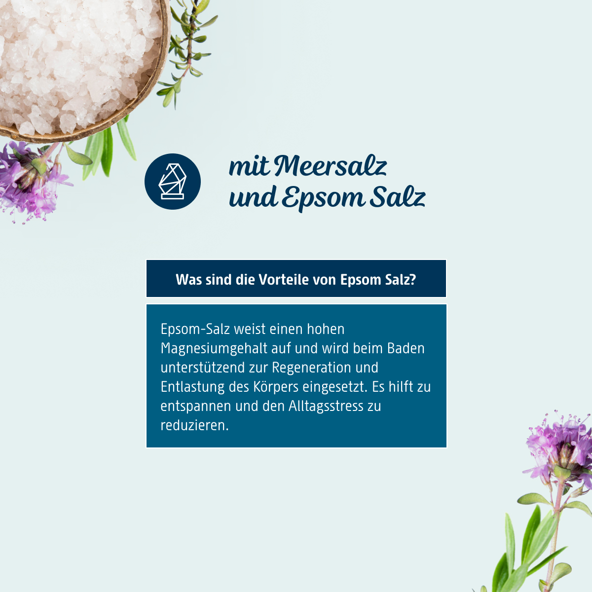 Badesalz Erkältungszeit & Erholsame Nacht mit Epsom Salz