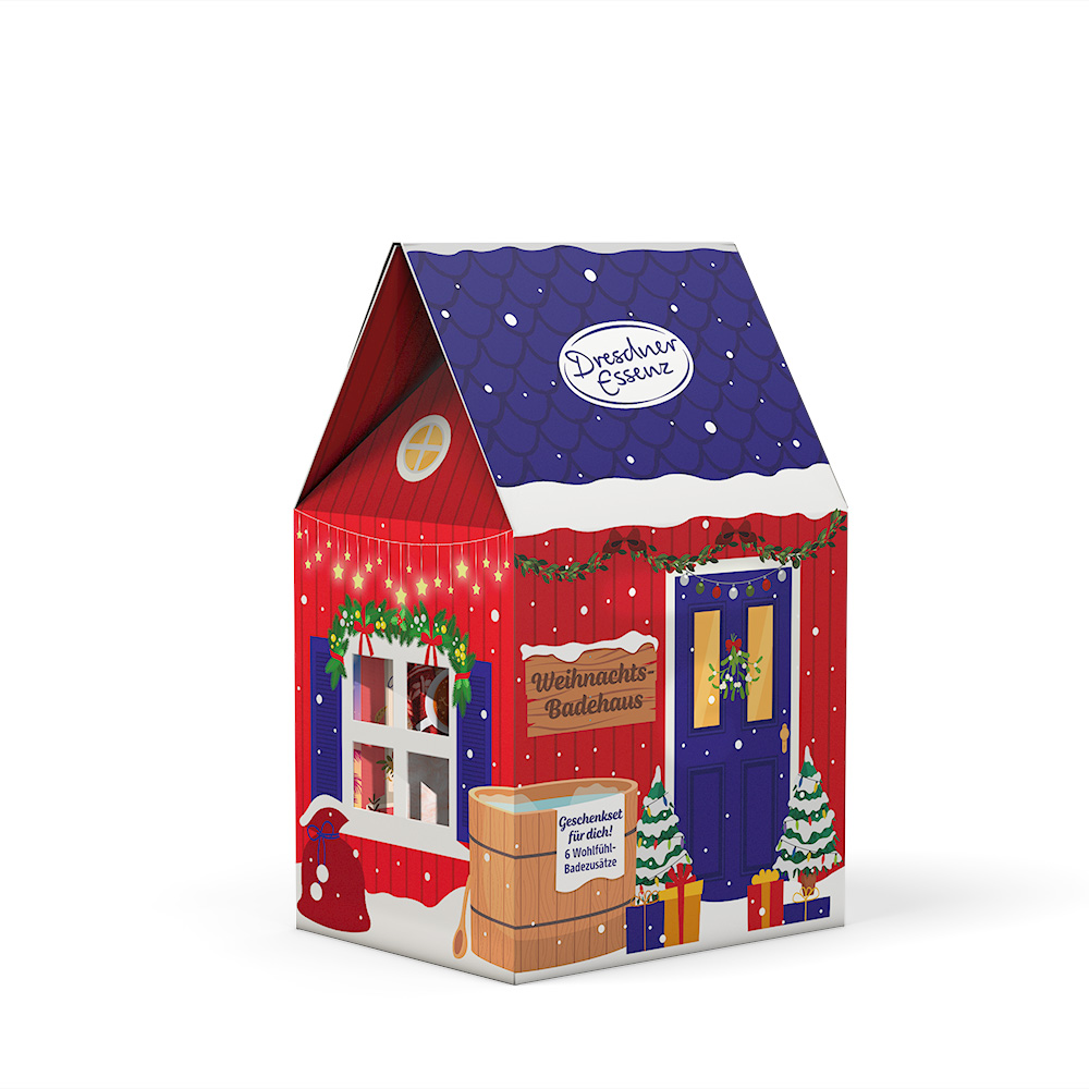 Produktbild Geschenkset Weihnachts-Badehaus (Vorderseite)