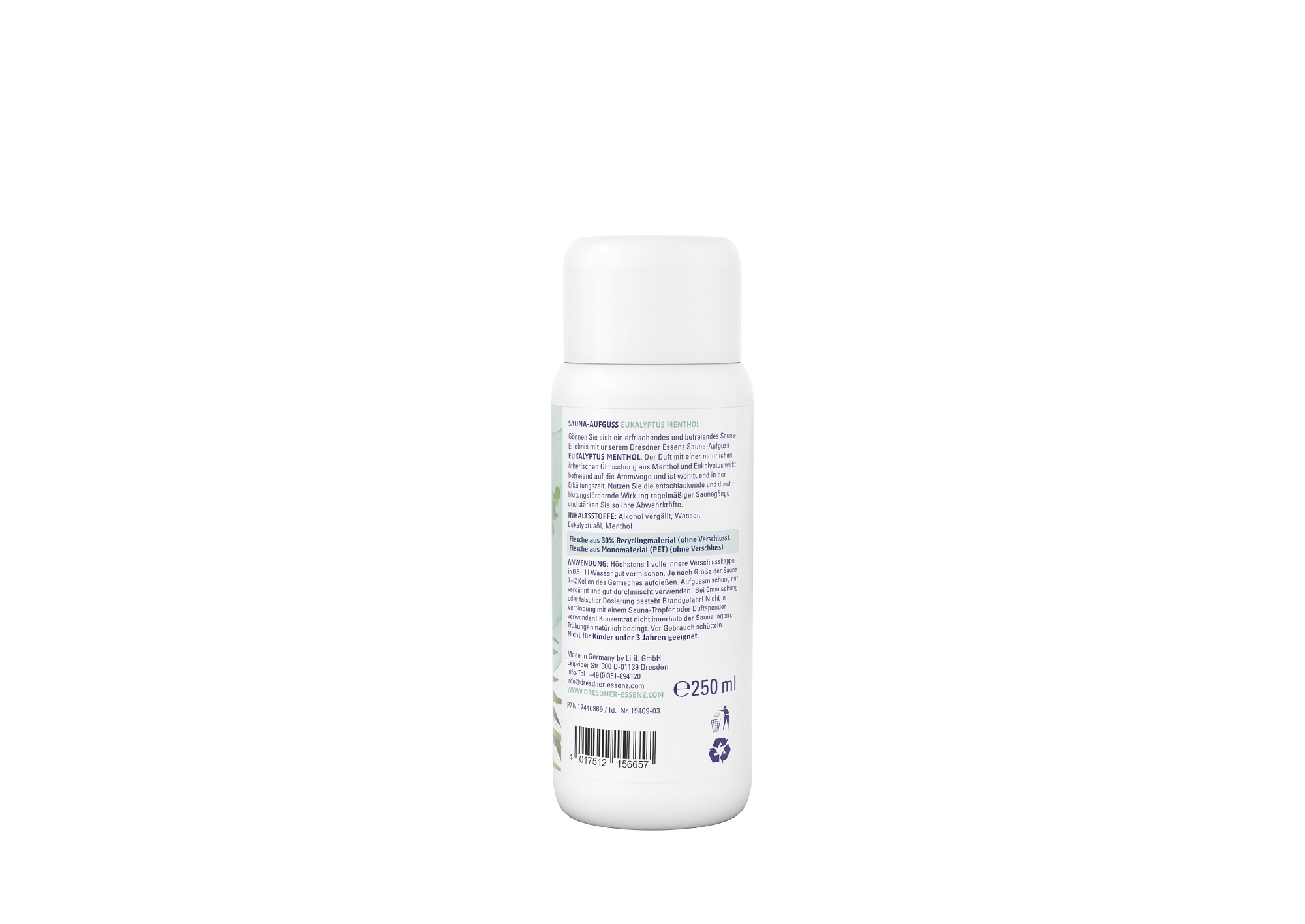 Produktbild Sauna-Aufguss Eukalyptus Menthol (Rueckseite)