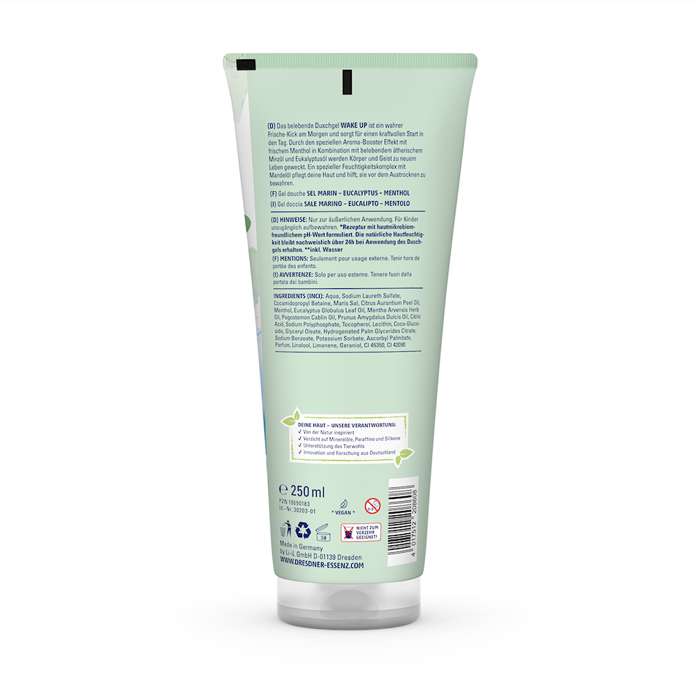 Produktbild Aroma-Booster Duschgel Wake up (Rückseite)