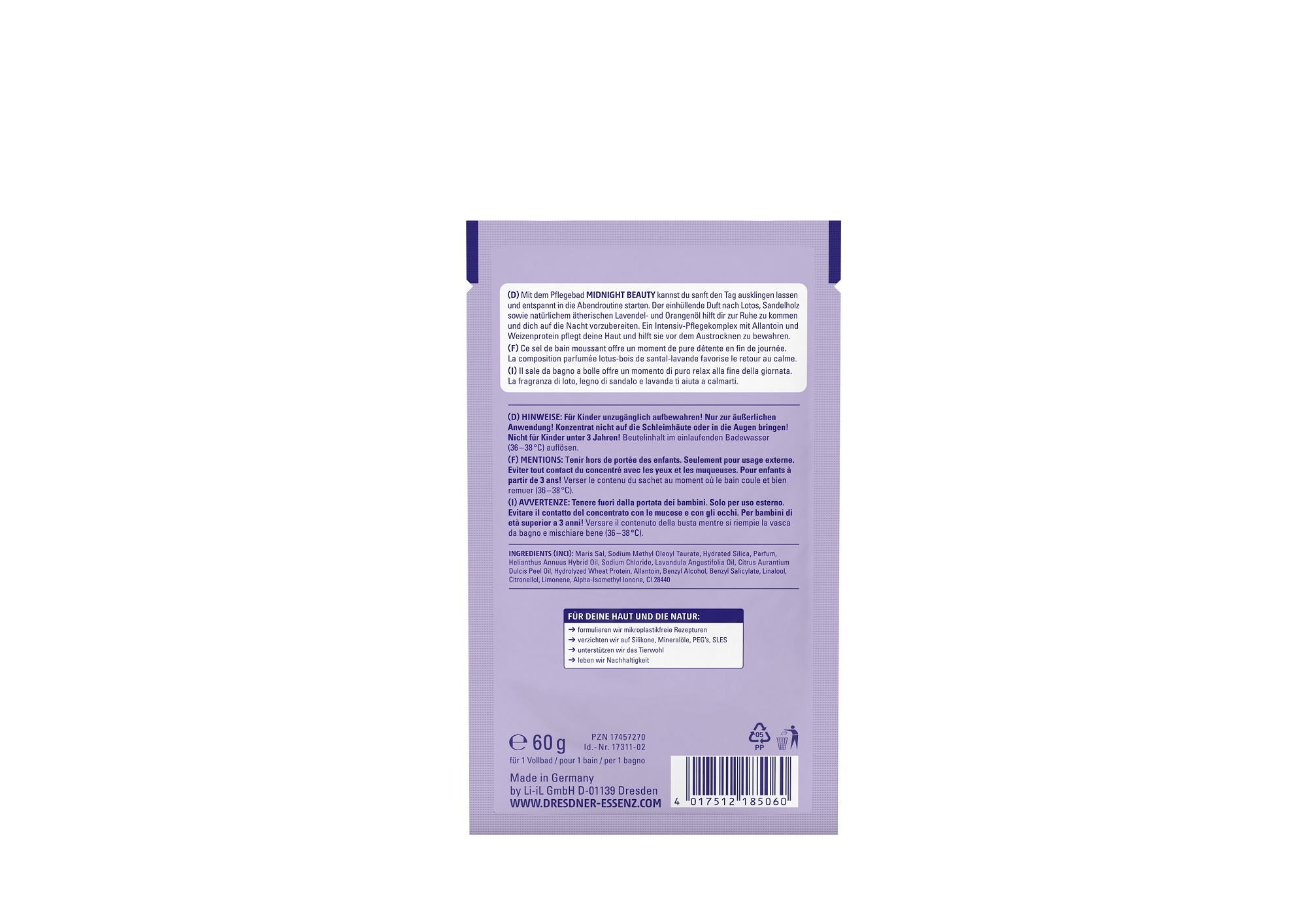 Produktbild Pflegebad Midnight Beauty (Rueckseite)