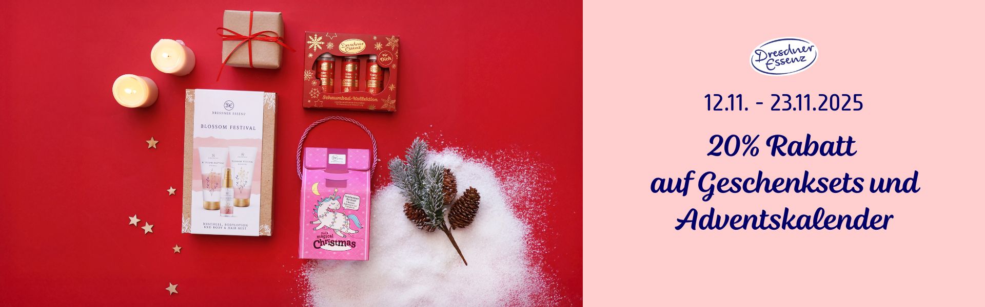 Abbildung verschiedener weihnachtlicher Geschenksets