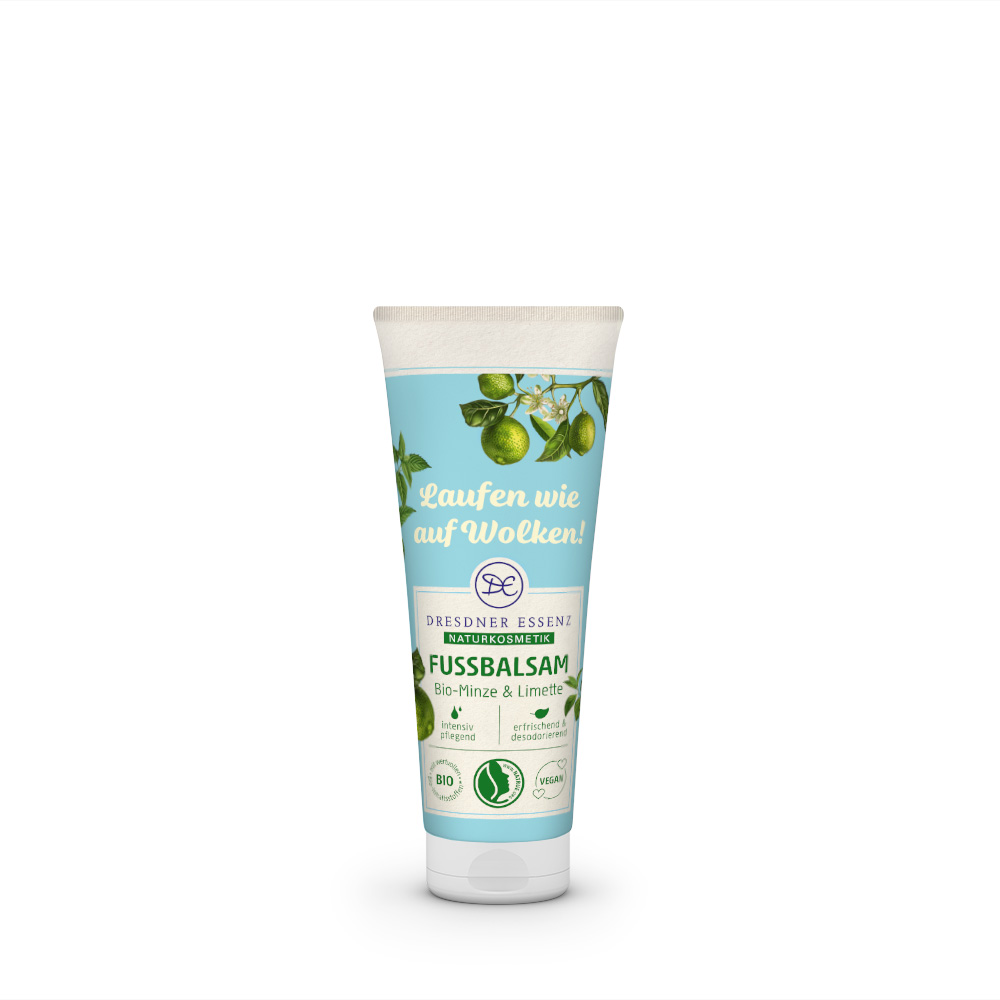 Produktbild Fussbalsam Bio-Minze und Limette (Vorderseite)