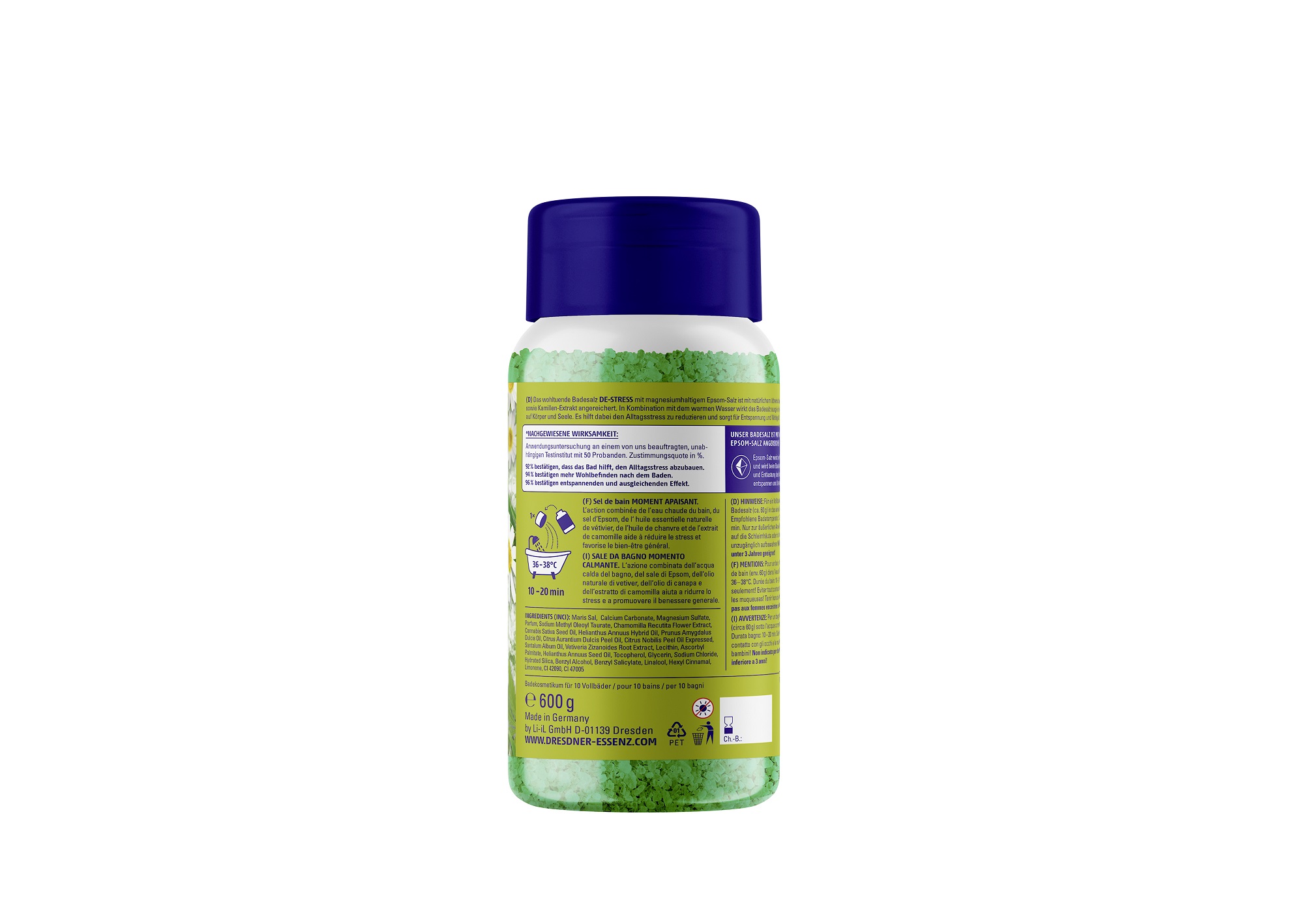 Produktbild Badesalz De-Stress 600g (Rueckseite)