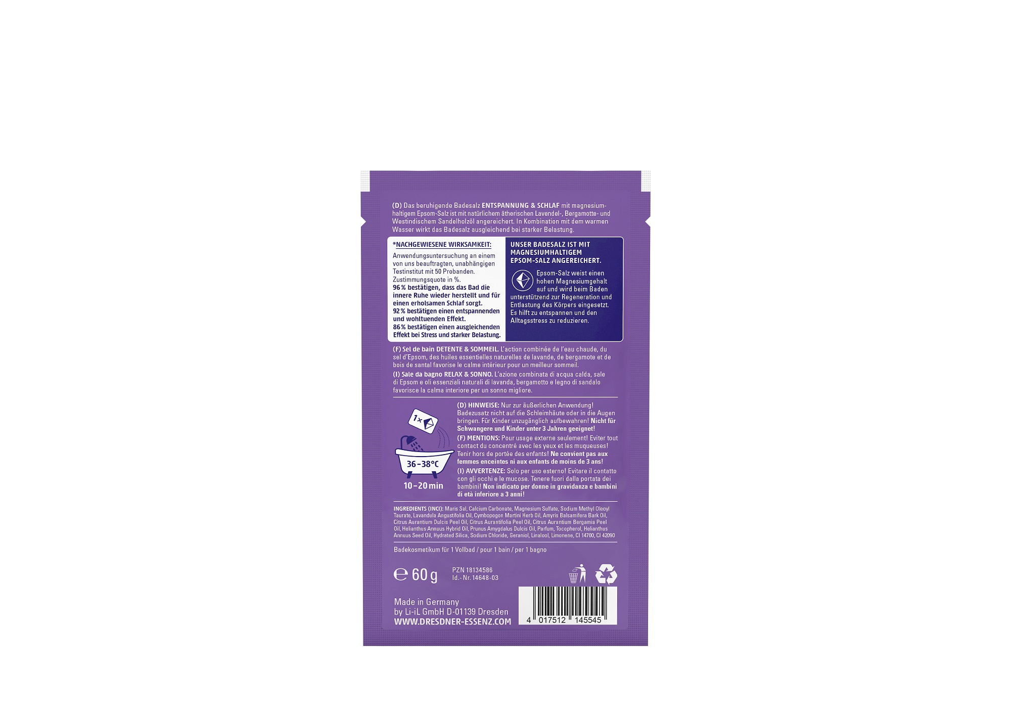 Produktbild Badesalz Entspannung & Schlaf (Rueckseite)