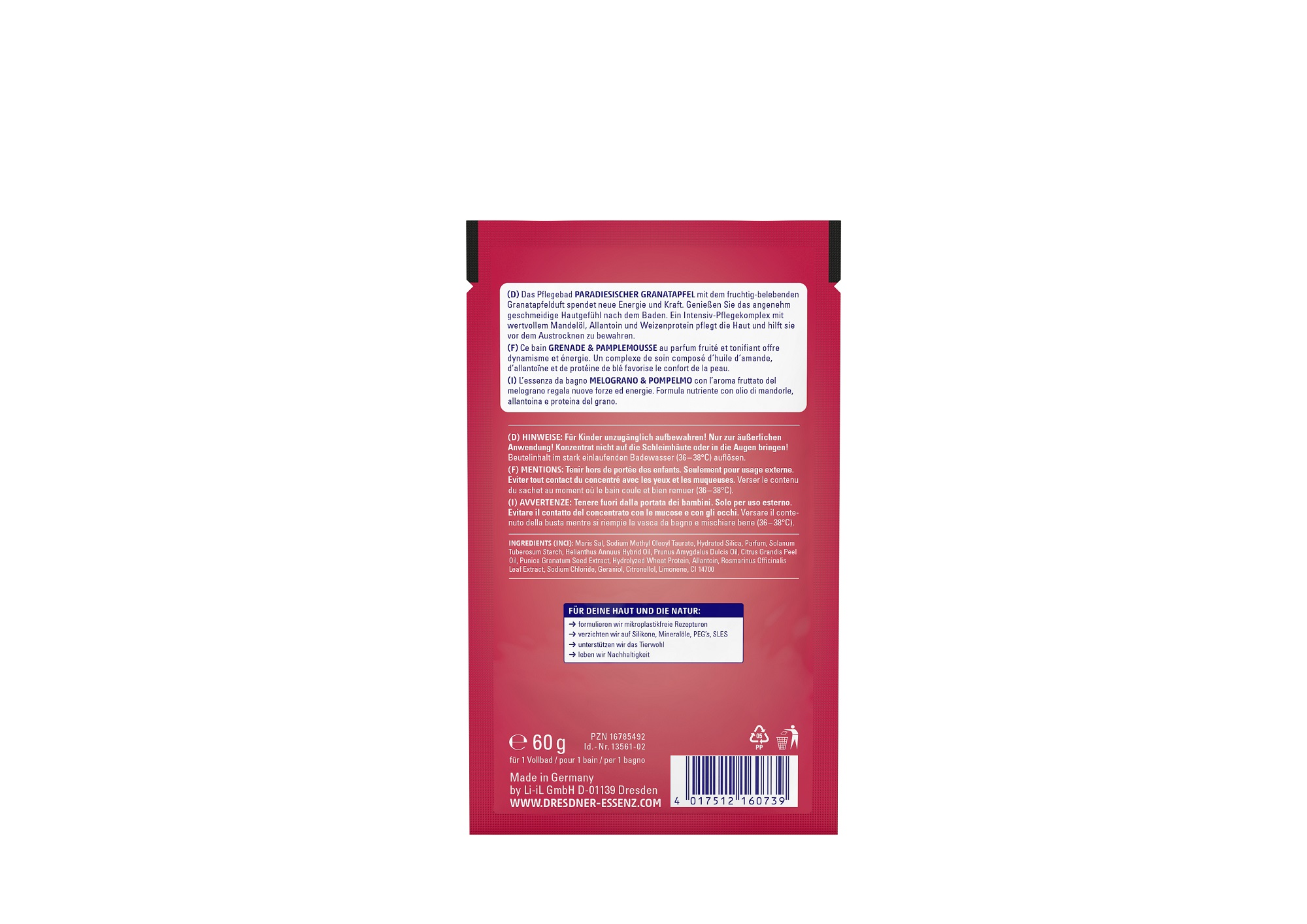Produktbild Pflegebad Paradiesischer Granatapfel (Rueckseite)