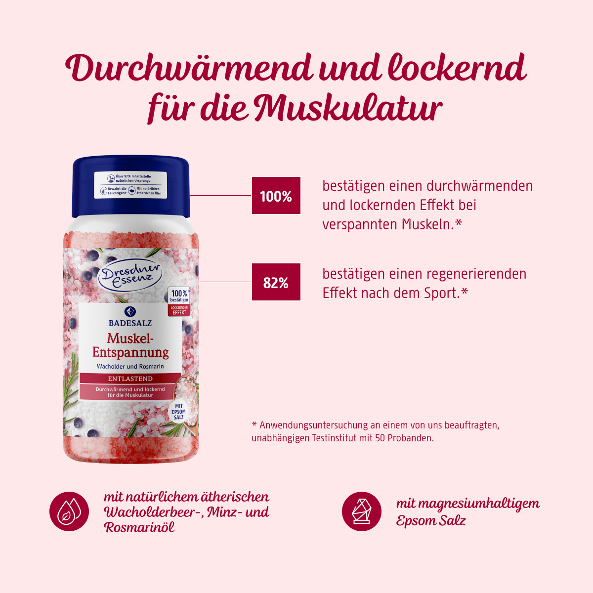 Badesalz Muskel-Entspannung ist durchwaermend und lockernd fuer die Muskulatur