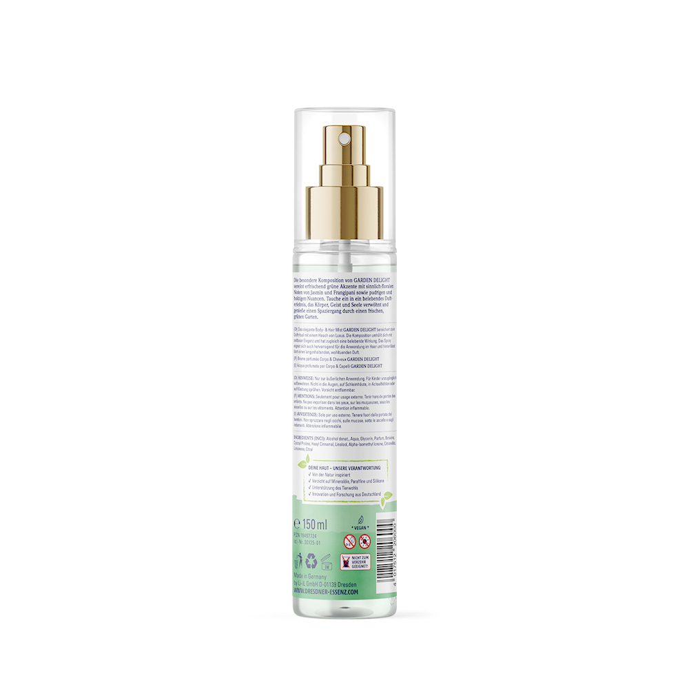 Produktbild Body- and Hair Mist Garden Delight (Rueckseite)