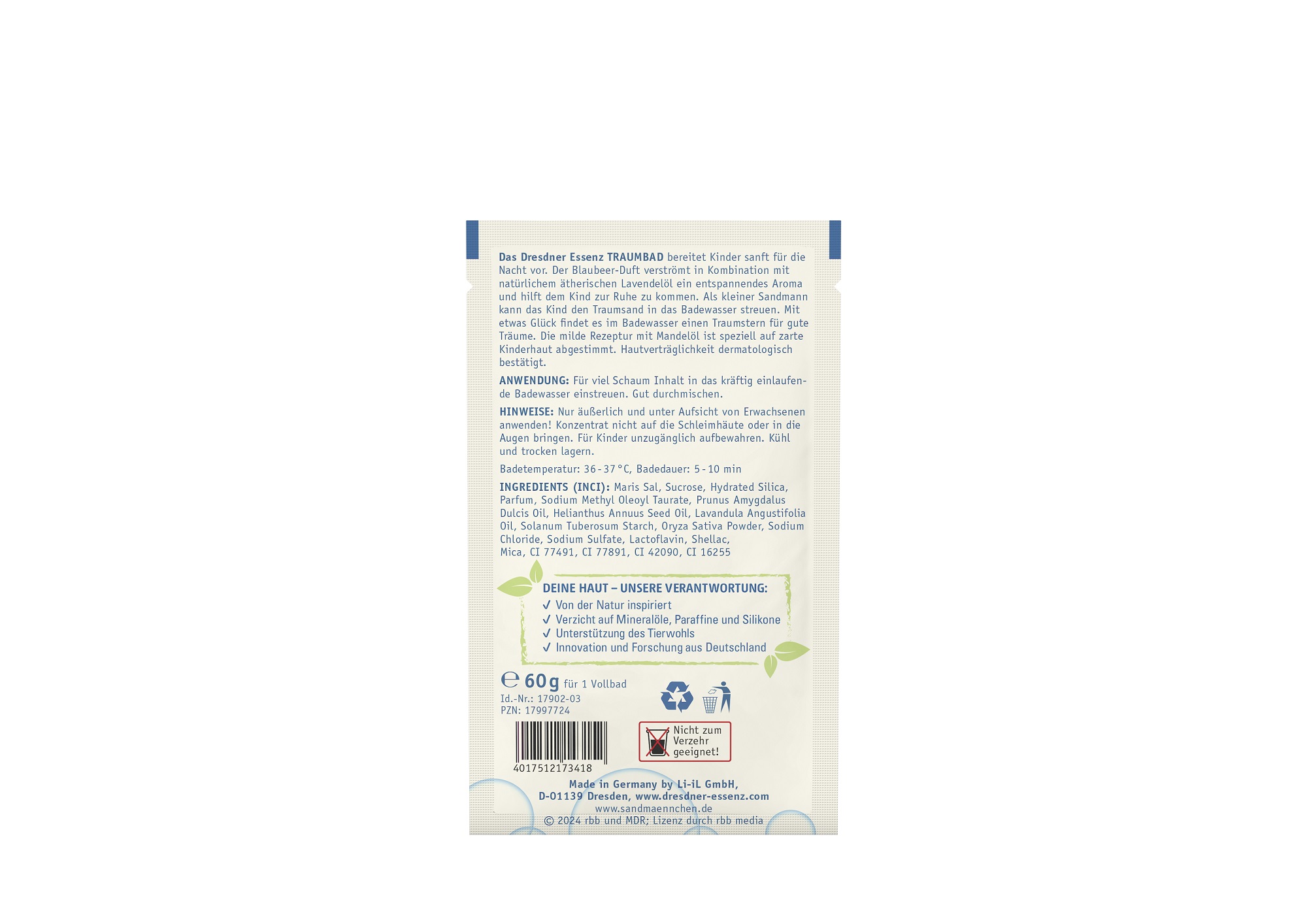 Produktbild Traumbad Sandmaennchen (Rueckseite)