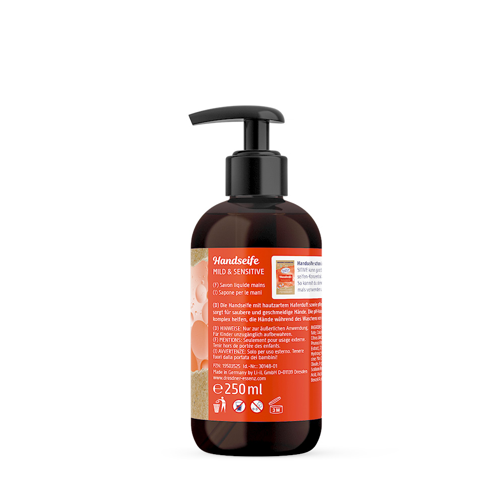 Produktbild Handseife Mild und Sensitive (Rueckseite)