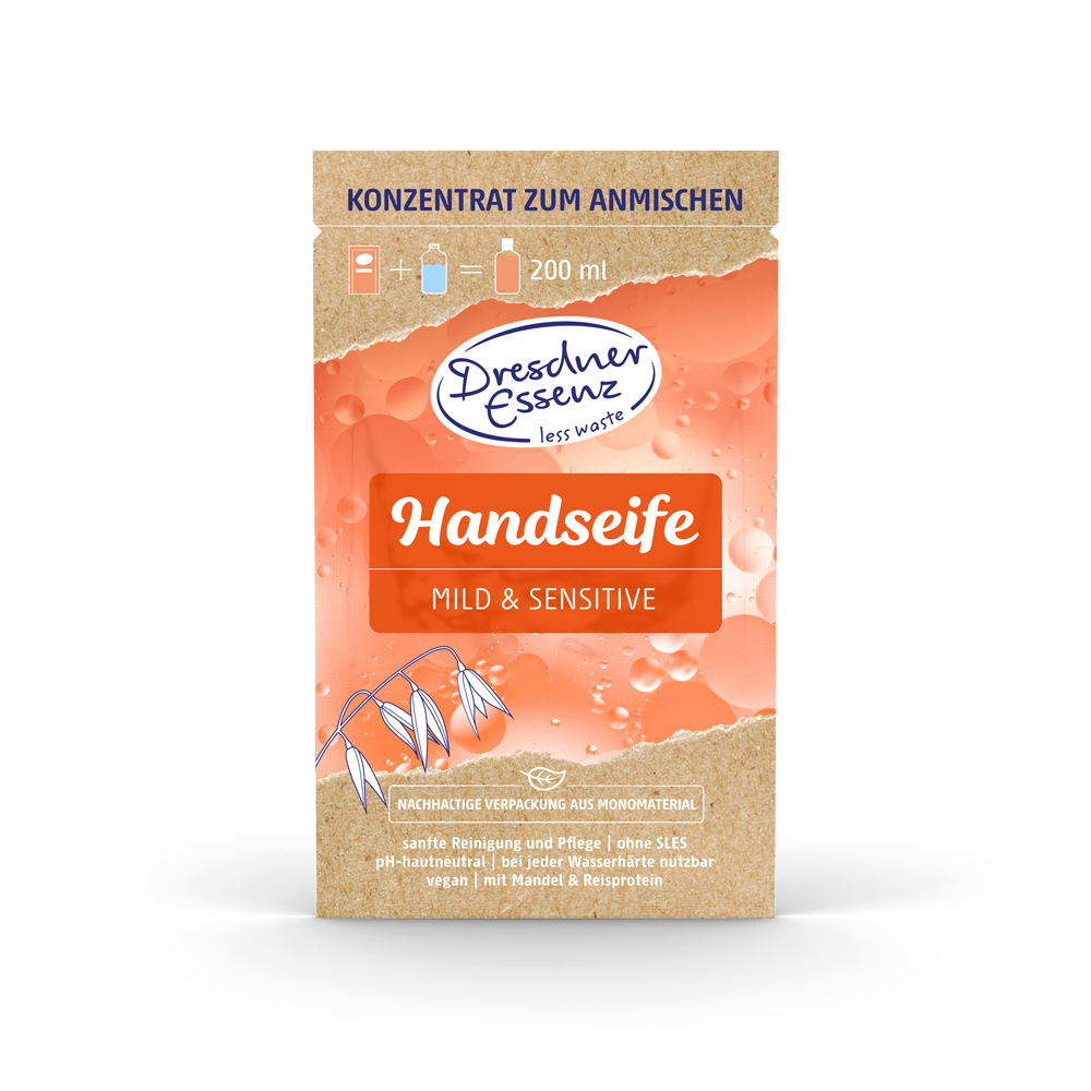 Produktbild Pulver Handseife Mild and Sensitive (Vorderseite)