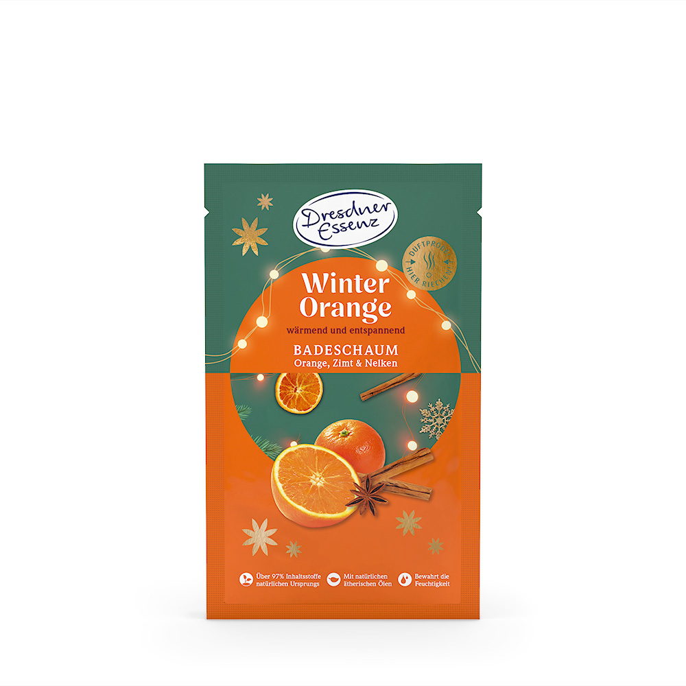 Produktbild Badeschaum Winter-Orange (Vorderseite)