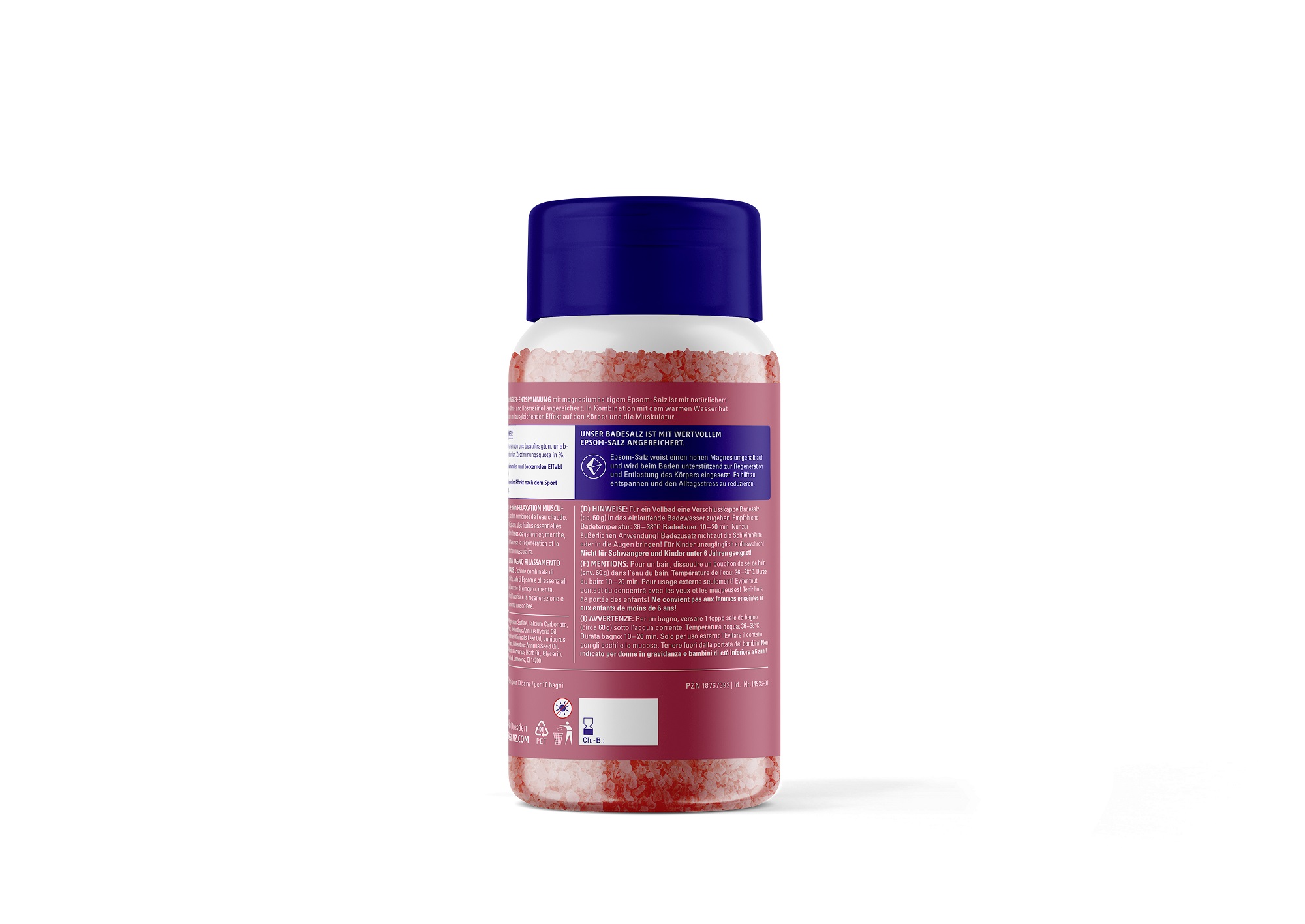 Produktbild Badesalz Muskel-Entspannung 600g (Rueckseite)