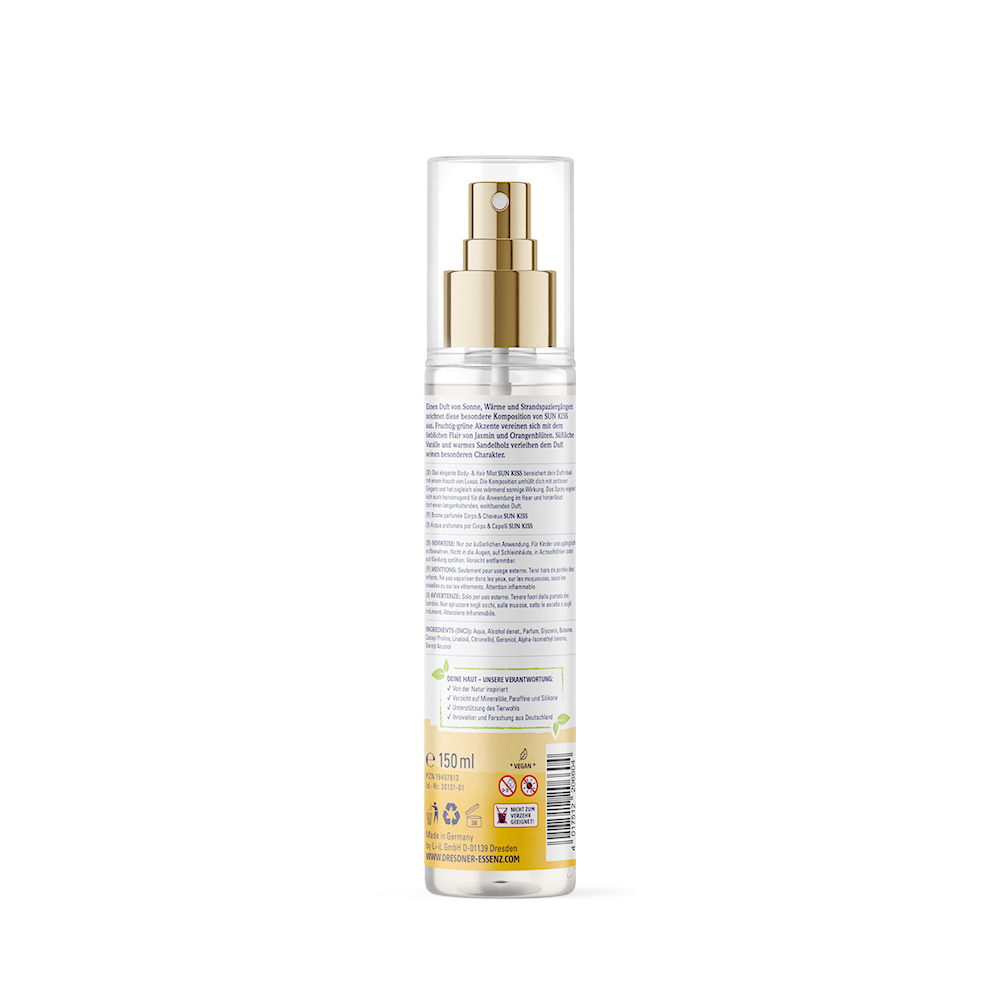 Produktbild Body- and Hair Mist Sun Kiss (Rueckseite)