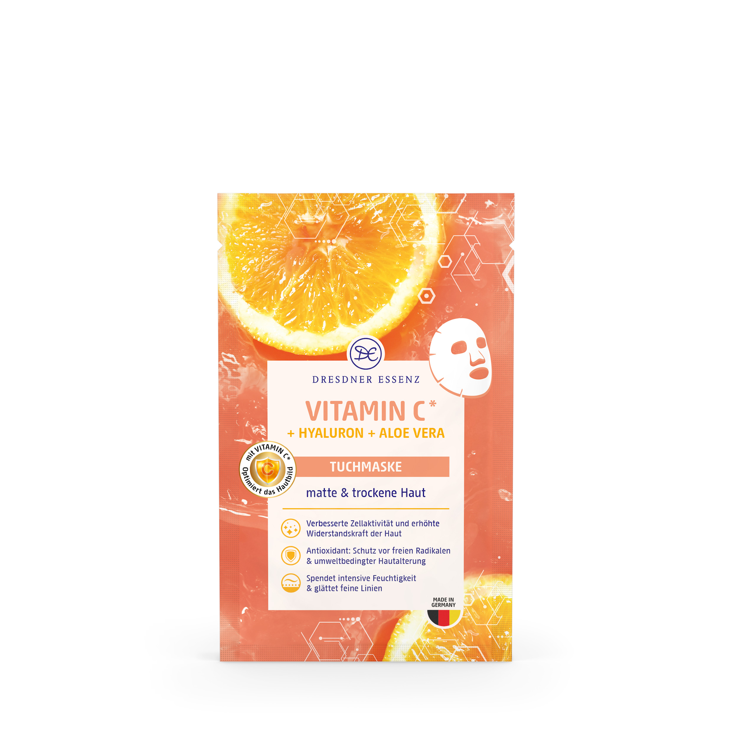 Vitamin C Tuchmaske Produktbild Vitamin C Tuchmaske (Vorderseite)