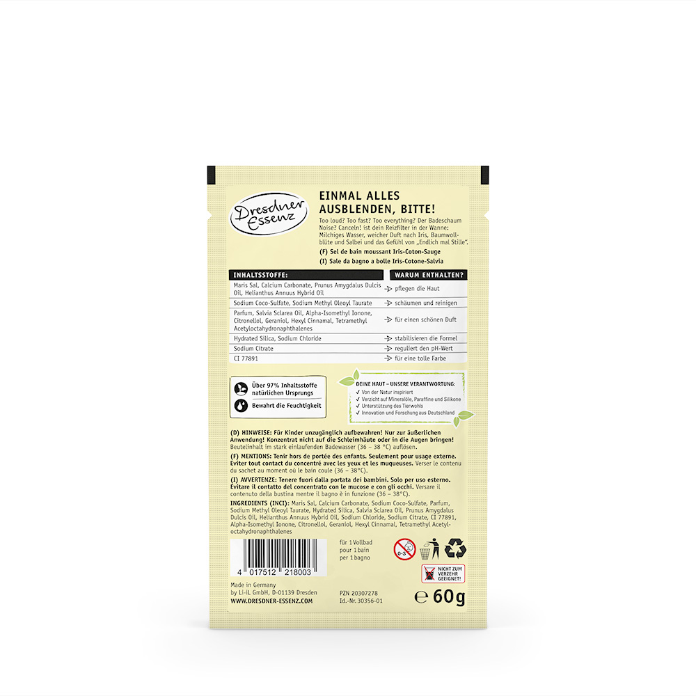 Produktbild Badeschaum Noise Canceln (Rueckseite)