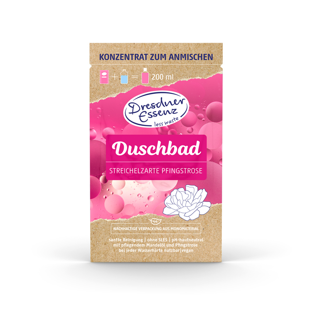 Produktbild Duschbad Konzentrat Streichelzarte Pfingstrose (Vorderseite)