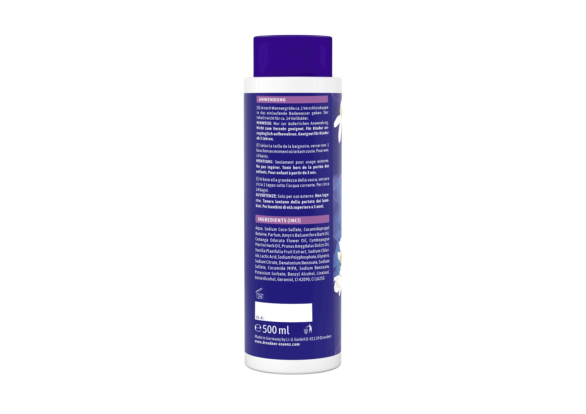 Produktbild Aroma-Booster Schaumbad All you need is sleep (Rueckseite)