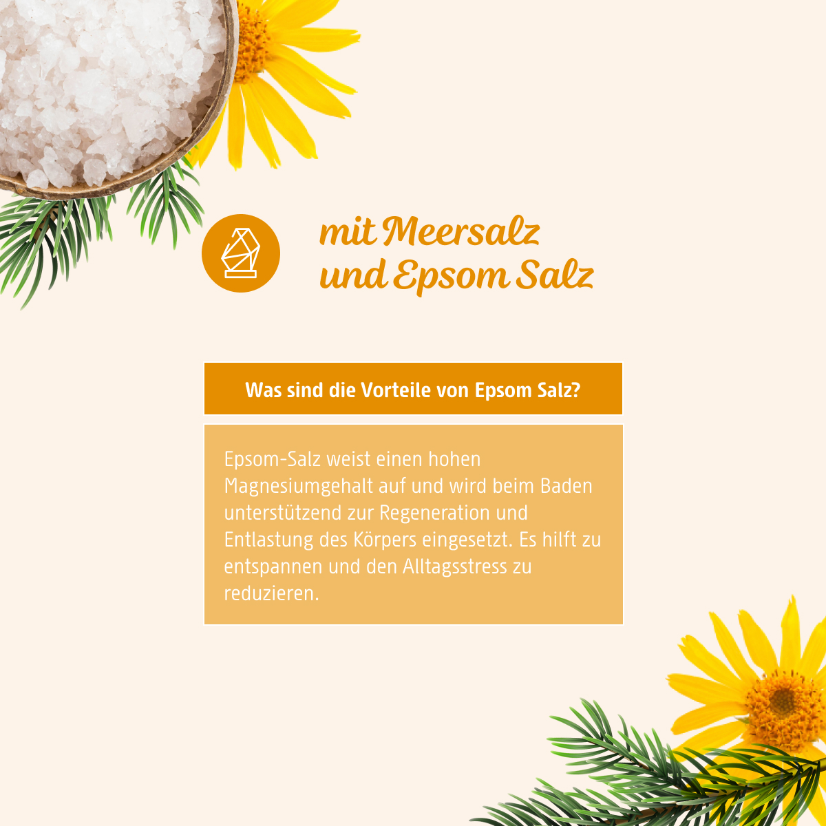 Badesalz Ruecken und Schulter ist mit Meersalz und Epsom Salz