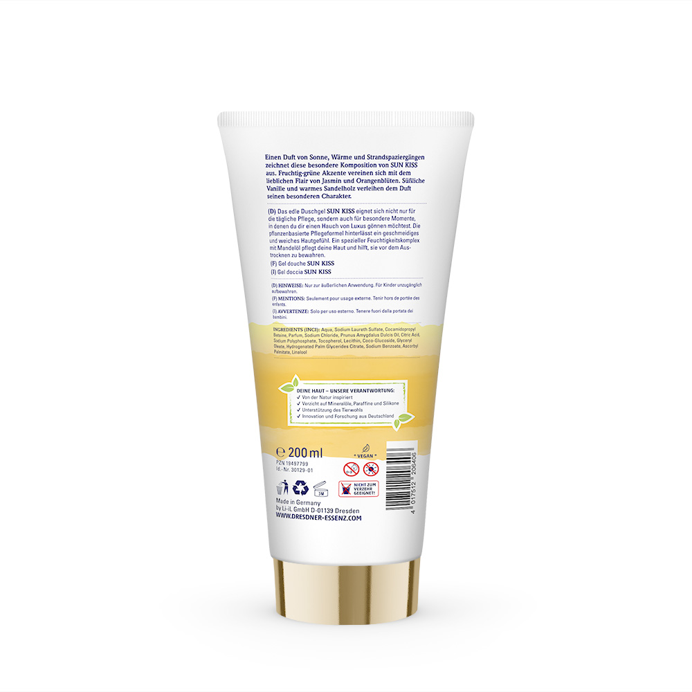 Produktbild Duschgel Sun Kiss (Rückseite)