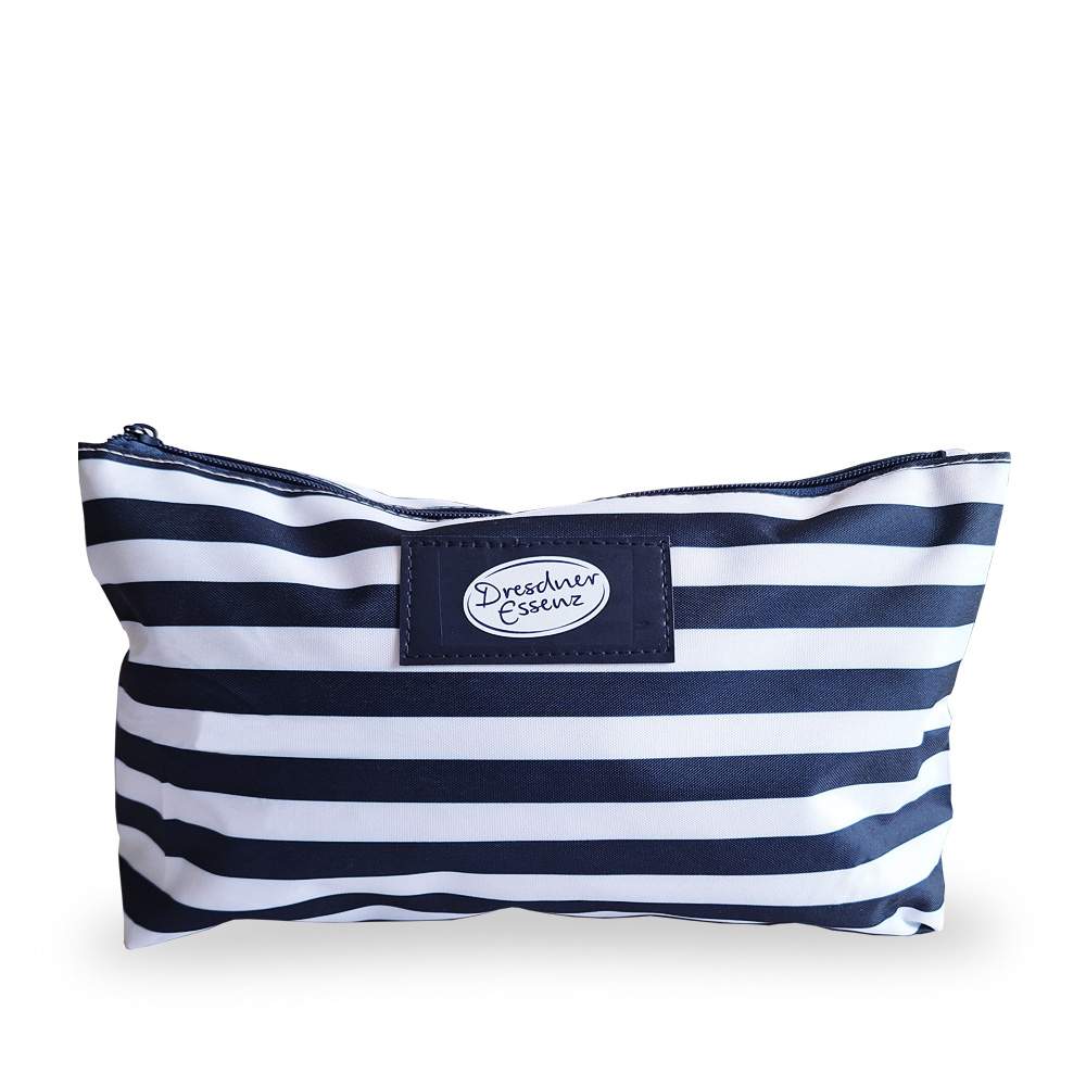 Produktabbildung von Dresdner Essenz Kosmetiktasche blau-weiß gestreift