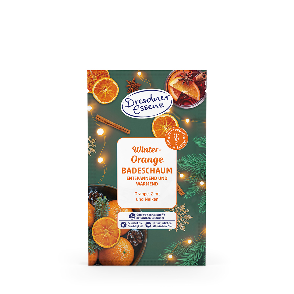 Produktbild Badeschaum Winter-Orange (Vorderseite)