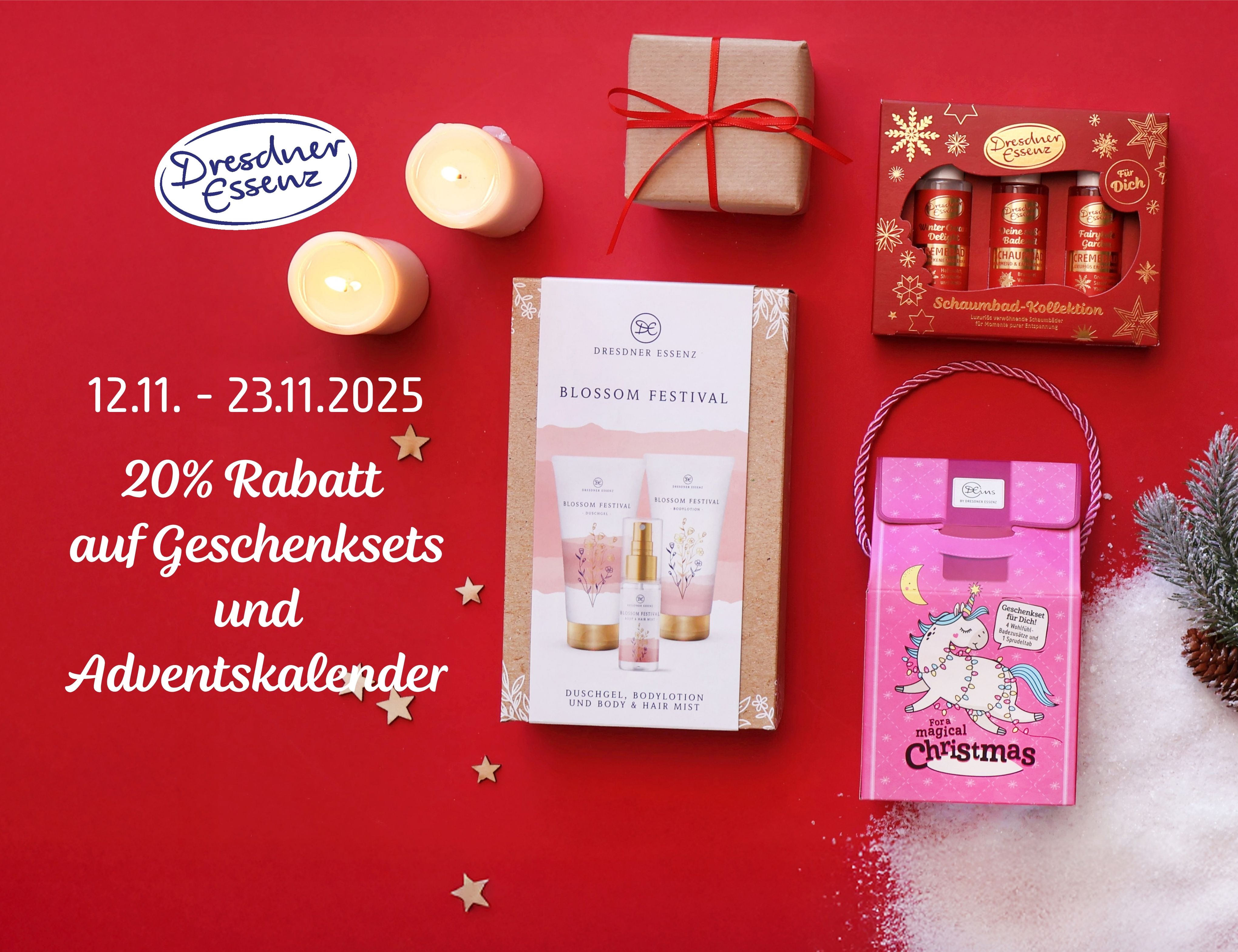 Abbildung verschiedener weihnachtlicher Geschenksets