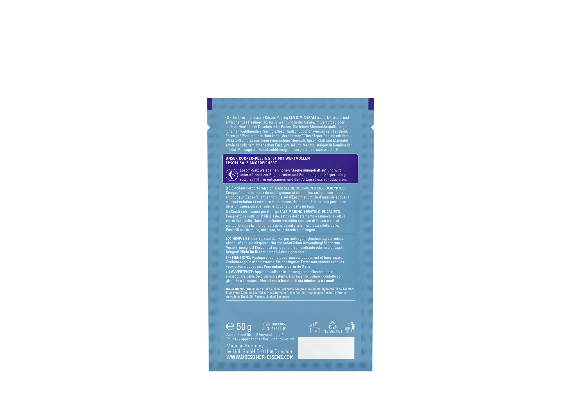 Produktbild Koerper-Peeling Sea & Minerals (Rueckseite)