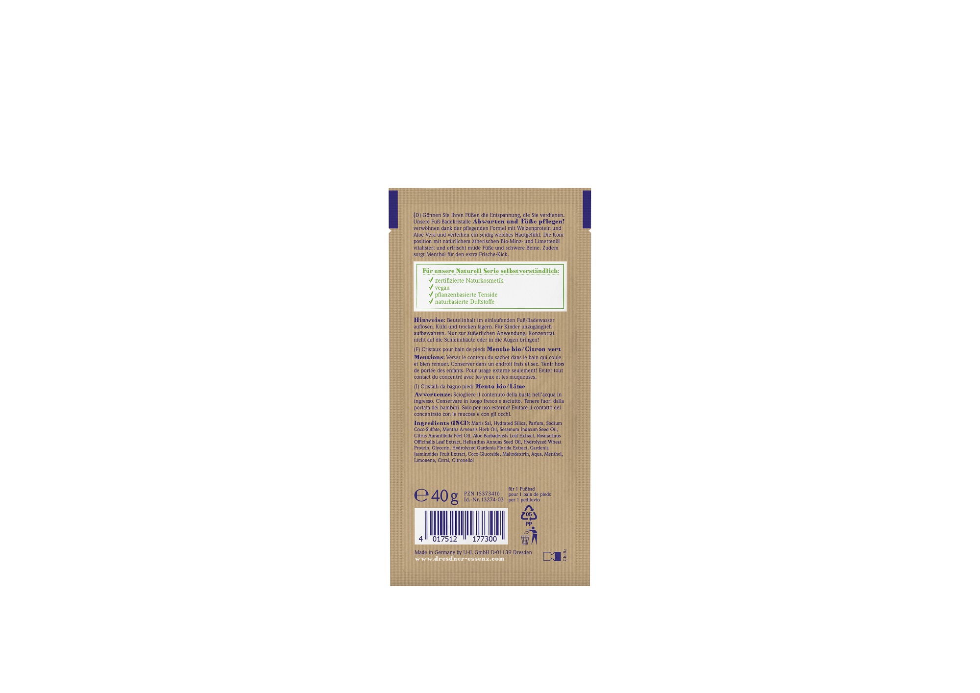 Foot Care Bath Crystals Bio-Mint & Lime