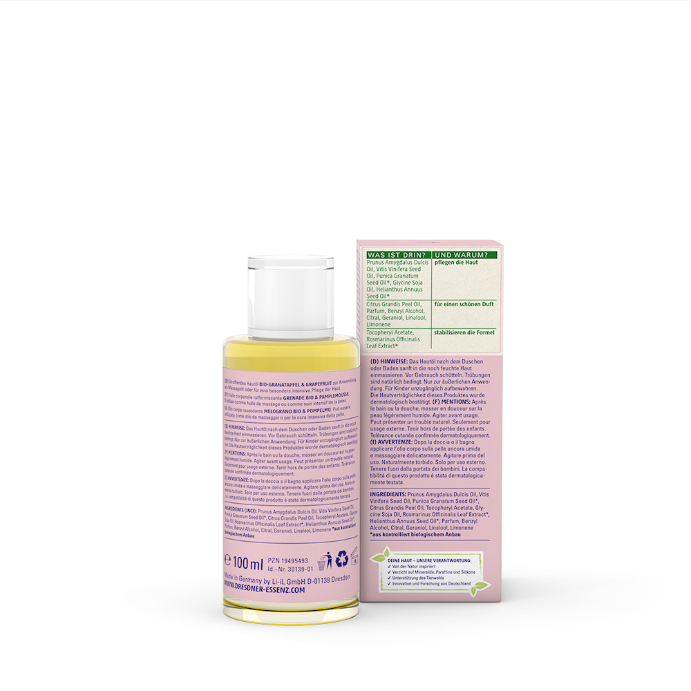 Produktbild Hautoel Bio-Granatapfel und Grapefruit (Rueckseite)