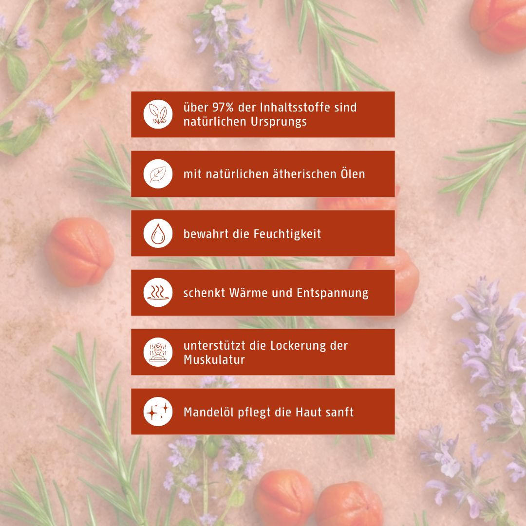 Das Badesalz Muscle Reset schenkt Waerme und Entspannung und unterstuetzt die Lockerung der Muskulatur.