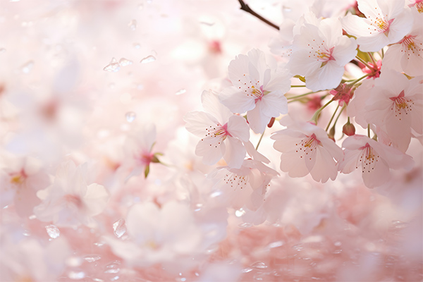 Rosane Blüten Auf dem Bild sind viele rosafarbene Kirschblüten zu sehen