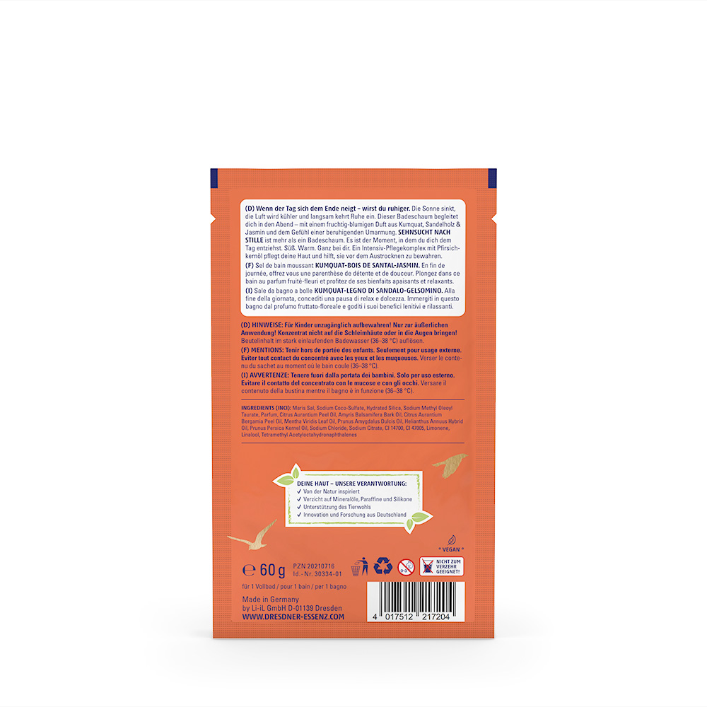 Produktbild Badeschaum Sehnsucht nach Stille (Rueckseite)