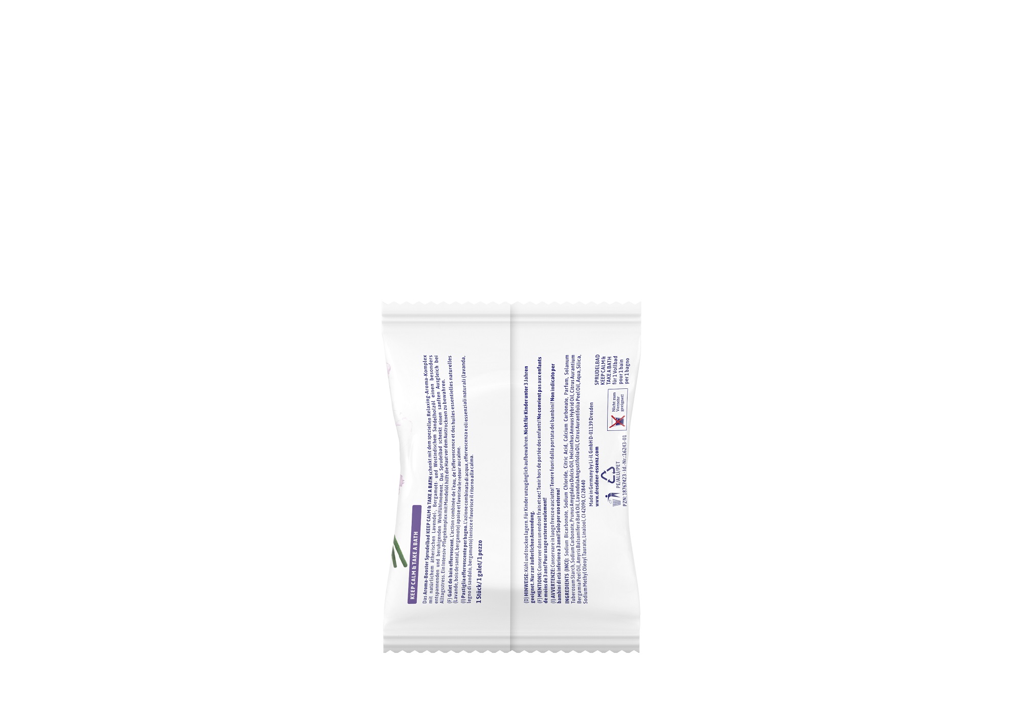Produktbild Aroma-Booster Sprudelbad "Keep Calm & Take a Bath" (Rueckseite)