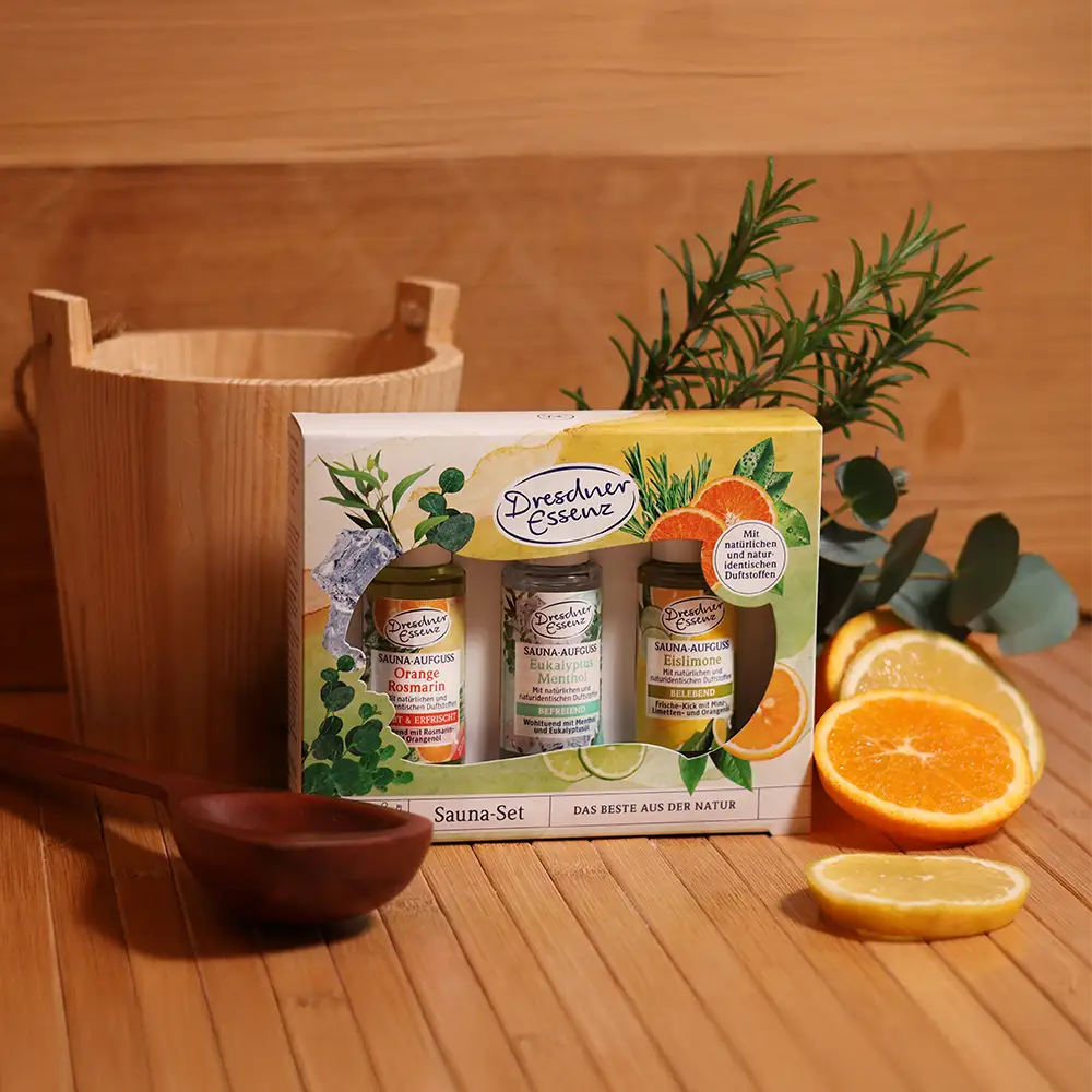 Sauna-Set mit typischen Saunaelementen